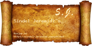 Sindel Jeremiás névjegykártya